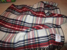 VINTAGE CURVON 100 WOOL PLAID BLANKET THROW 45 X 36 BEAUTIFUL CONDITION