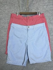 Polo Ralph Lauren Chino Shorts Men 34 Pink Blue Relaxed Fit Pockets -BUNDLE OF 2