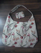 Signare Tulip Flowers Cream Tapestry Hobo Slouch Shoulder Under Arm Bag + Purse