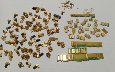 #ad Gold Lot 150 Pcs. Gold Recovery Telecom Connector Vintage Terminal Screw Fingers $125.00