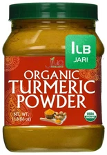 Organic Turmeric Powder - 1LB Jar - 100% Raw w/Curcumin From India - by Jiva