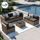 Patio Furniture Sets, 7-Piece Outdoor Furniture with Thick Cushions, Wicker Conv