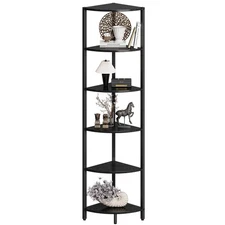 6 Tier Corner Shelf 63.1" Tall Corner Shelves stand Ladder shelf metal Standi...