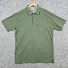 Woolrich Men's Army Green 100 Cotton Polo Shirt Size L Pocket Preppy Casual