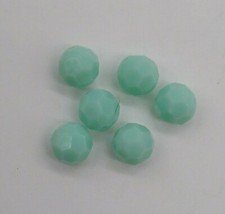 6pc Swarovski Crystal Mint Alabaster 8mm Faceted Round 5000 Beads; Green