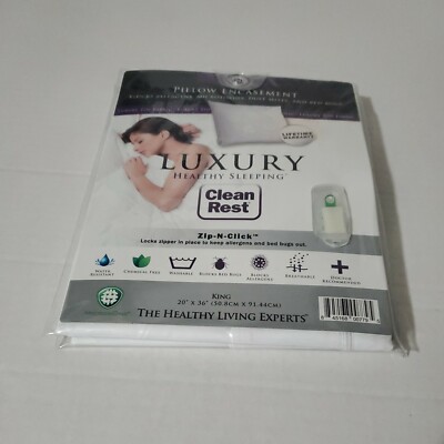 Luxury Healthy Sleeping Clean Rest KING Zip-N-Click Pillowcase