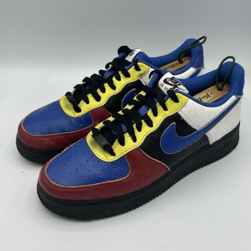 NIKE AIR FORCE 1 LOW ID NIKE BY YOU BLUE Red Yellow Black WhiteSZ 8.5 DN4162-991