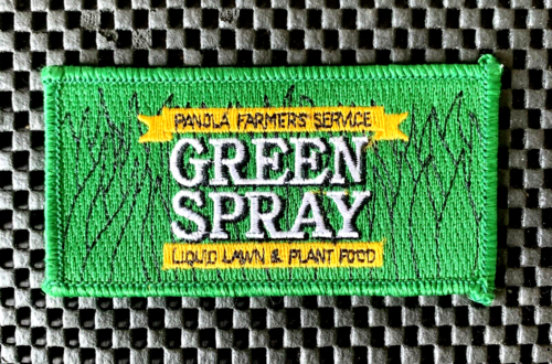 GREEN SPRAY LIQUID LAWN PLANT FOOD SEW ON ONLY PATCH PANOLA FARMERS 4/