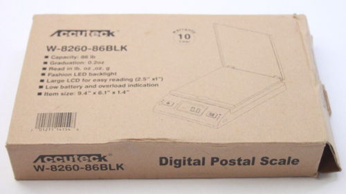 Accuteck 86 lb All-In-One Silver Digital Shipping Postal Scale with Adapter NEW - Afbeelding 1 van 2
