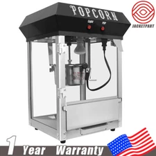 Bar Style Popcorn Machine Maker Popper with 6-Ounce Stainless Steel Kettle Black