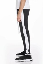RALLY TRACK PANTS- BLACK/ WHITE