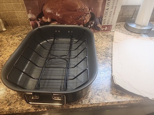 Bakers Advantage Non-Stick Roast Pan With V-Rack Pre Owned PLEASE SEE PICTURES - Picture 3 of 4