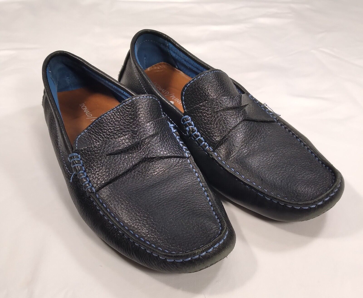 Donald J Pliner Varran Loafers Men Size 11 Black Blue Stitch Pebble Suede DACIO at Donald Pliner main image 3