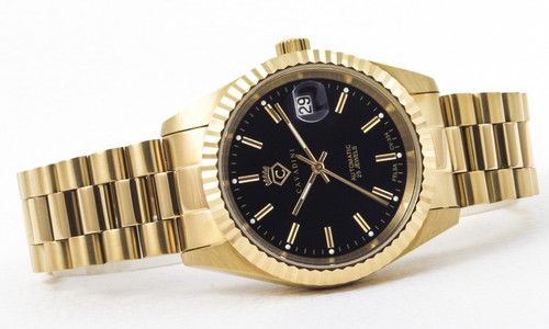 Cavadini Automatic Men's Watch Kal. Felsa Swiss Made CV-334 Leonardo Gold-Black - Picture 3 of 7