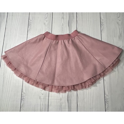 Forever 21 Girls Faux Skater Leather Skirt w/ tutu underskirt, pink, 11-12 yr - Picture 3 of 9