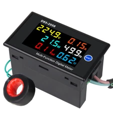 AC 40-300V 0-100A Digital Voltmeter Ammeter Freq Energy Power Factor Panel Meter