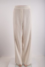 Zara Womans Pants Trousers Size M off White Linen Blend Wide Leg 3505/939 NWT