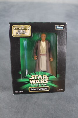 VINTAGE Star Wars Episode 1 Sneak Vorschau Mace Windu KENNER 1998 Figur verpackt