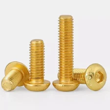 M2 M2.5 M3 M4 M5 Lens Head Screws Hexagon Bolts 12.9 Level Titan Plated Gold