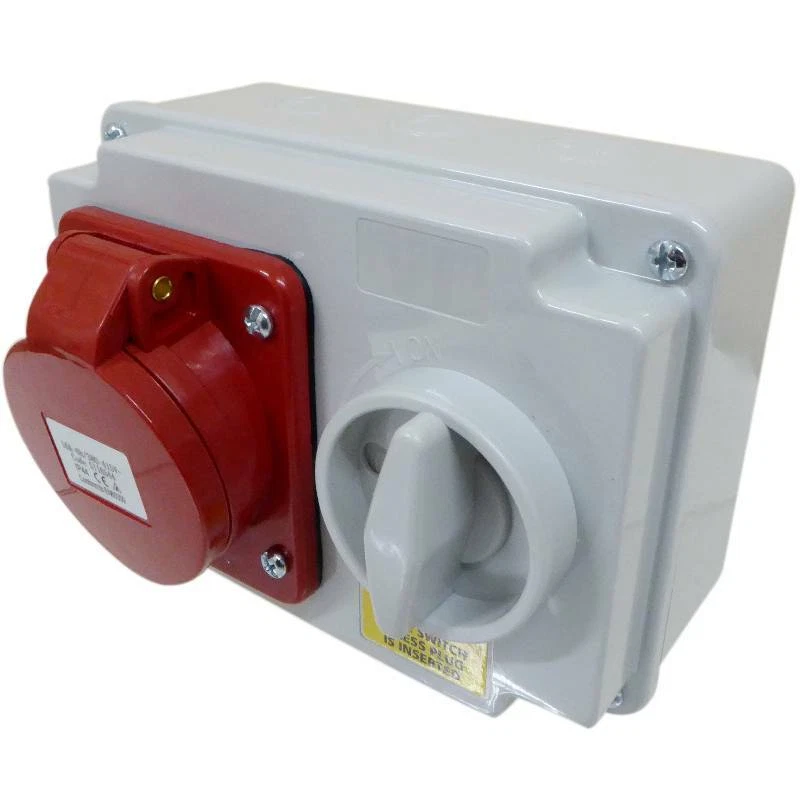 16 Amp 5 Pin 400V IP44 3 Phase Interlock Switch Socket and Plug 16A 3P+N+E 415V - Image 2 of 4