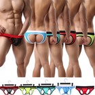 Sexy Mens Open Butt Backless Stripe Briefs G-string Mankini Underwear Thong Male