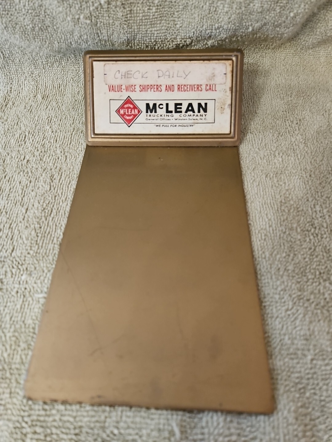 VINTAGE TRUCKERS CLIPBOARD MCLEAN TRUCKING COMPANY WINSTON SALEM NORTH