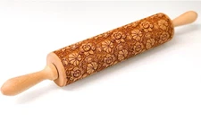 Stodola Engraved Large Rolling Pin with MONSTREA Pattern