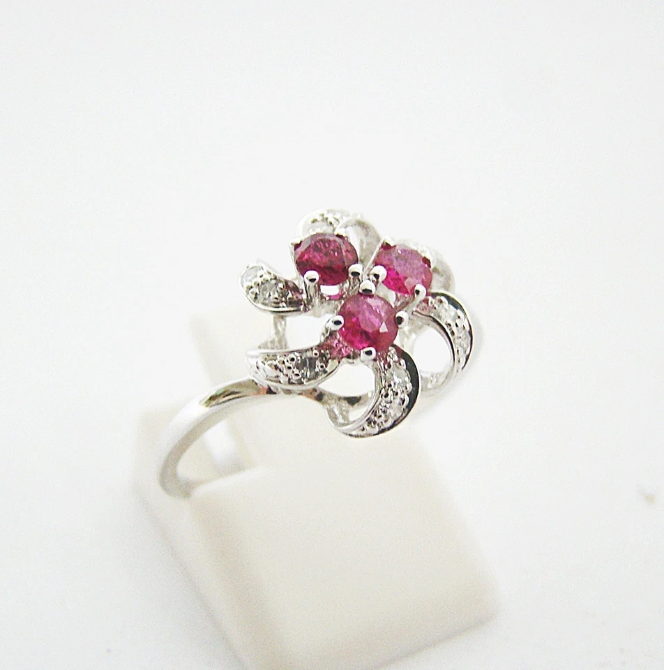 Ring Gold 585er Rubin Brillanten Goldringe 14 kt Diamant Goldschmuck Edelsteine - Bild 2 von 3