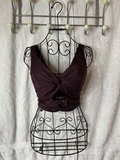 NWOT VICTORIA'S SECRET MAROON KNOT FRONT SPORTS BRA SIZE M