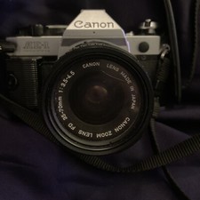 Canon AE-1 Program Chrome 35mm Film SLR Camera w/ 35-70mm F1.8 Basically Mint