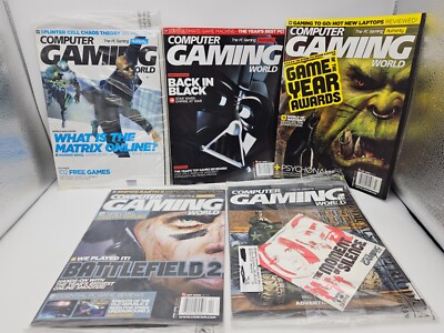 2005 Computer Gaming World Magazines Lot, 10 issues (3 new), 8 discs - Pls Read