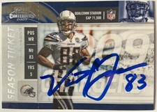Vincent Jackson Chargers Signed 2009 Panini Playoff Contenders Card 82 COA Proof