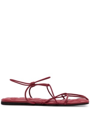 KHAITE PATRAS STRAPPY LEATHER SANDALS IN RED WOMENS SIZE 8 EU 39 NEW WITH BOX