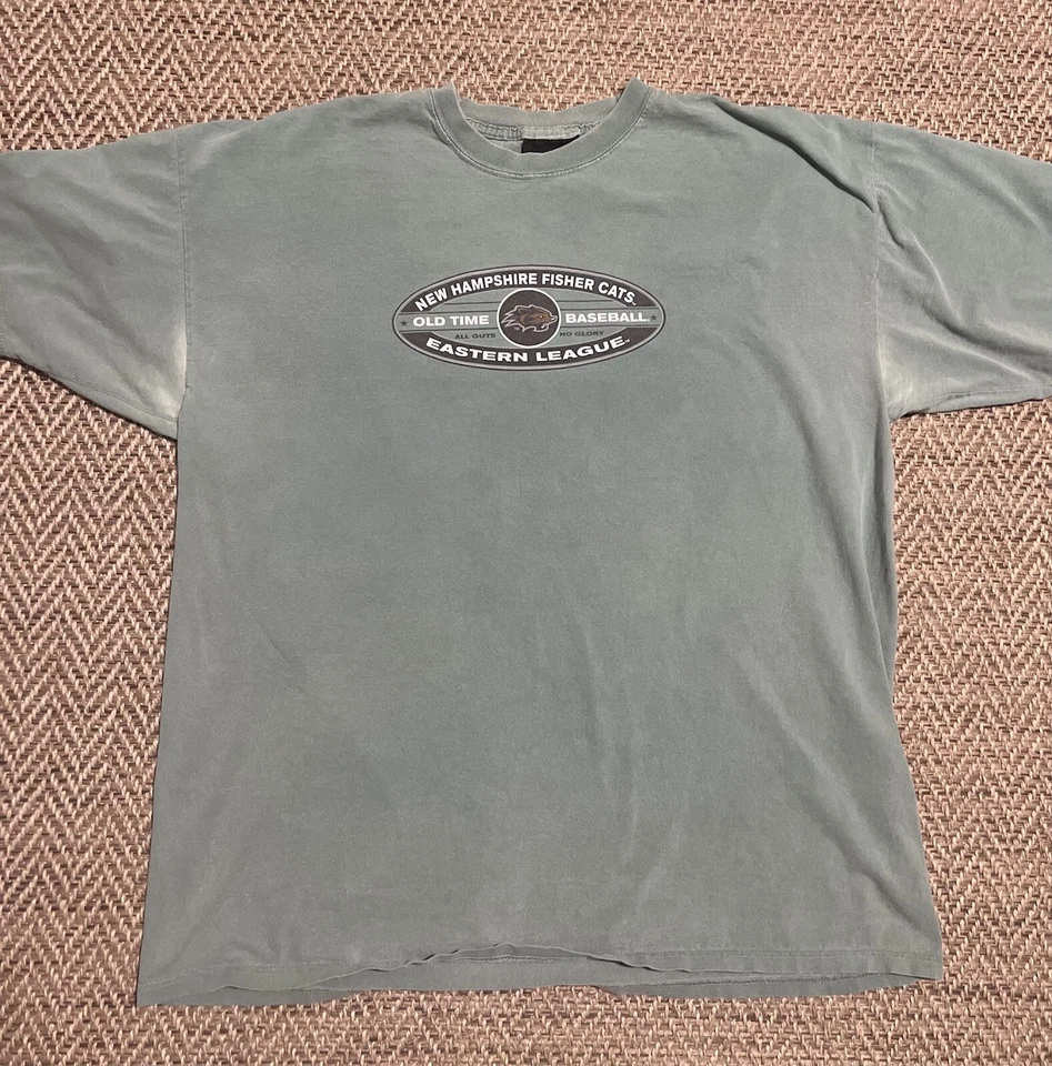 Vtg New Hampshire Fisher Cats Shirt XL Old Time Baseball - Image 2 of 4