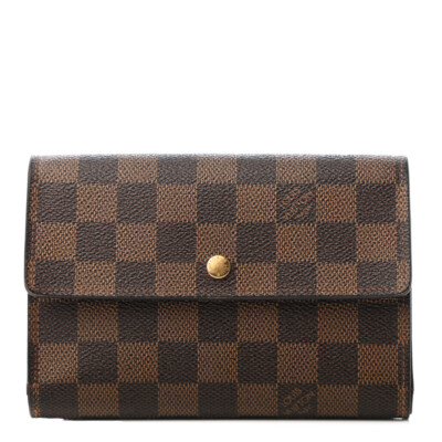 LOUIS VUITTON Damier Ebene Porte Tresor Etui Papiers Wallet | eBay