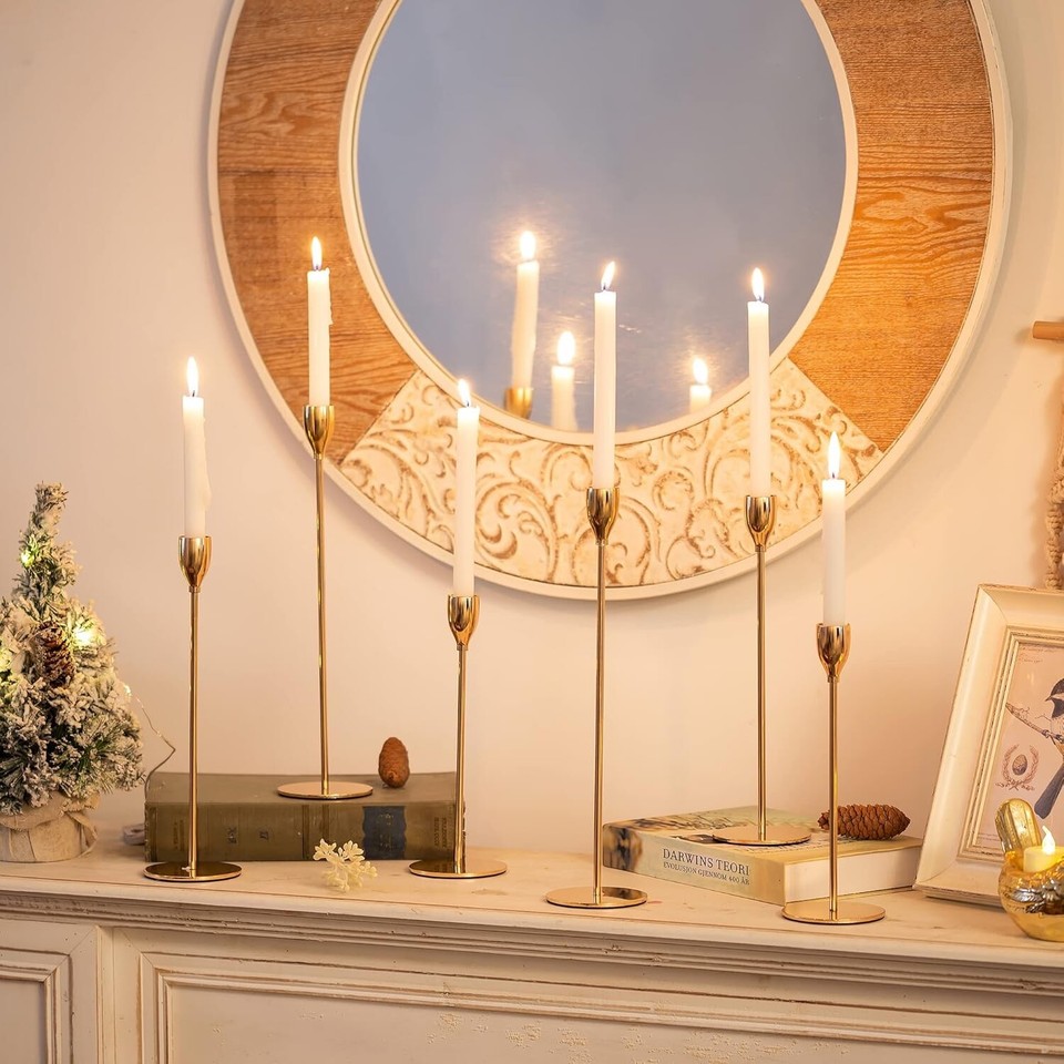 30 Rose Gold Taper Candle Holders Tall Candlestick Holder Centrepiece