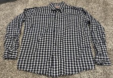 Men s Size Medium M Wrangler Jeans Co. Plaid Button Down Dress Shirt Long Sleeve