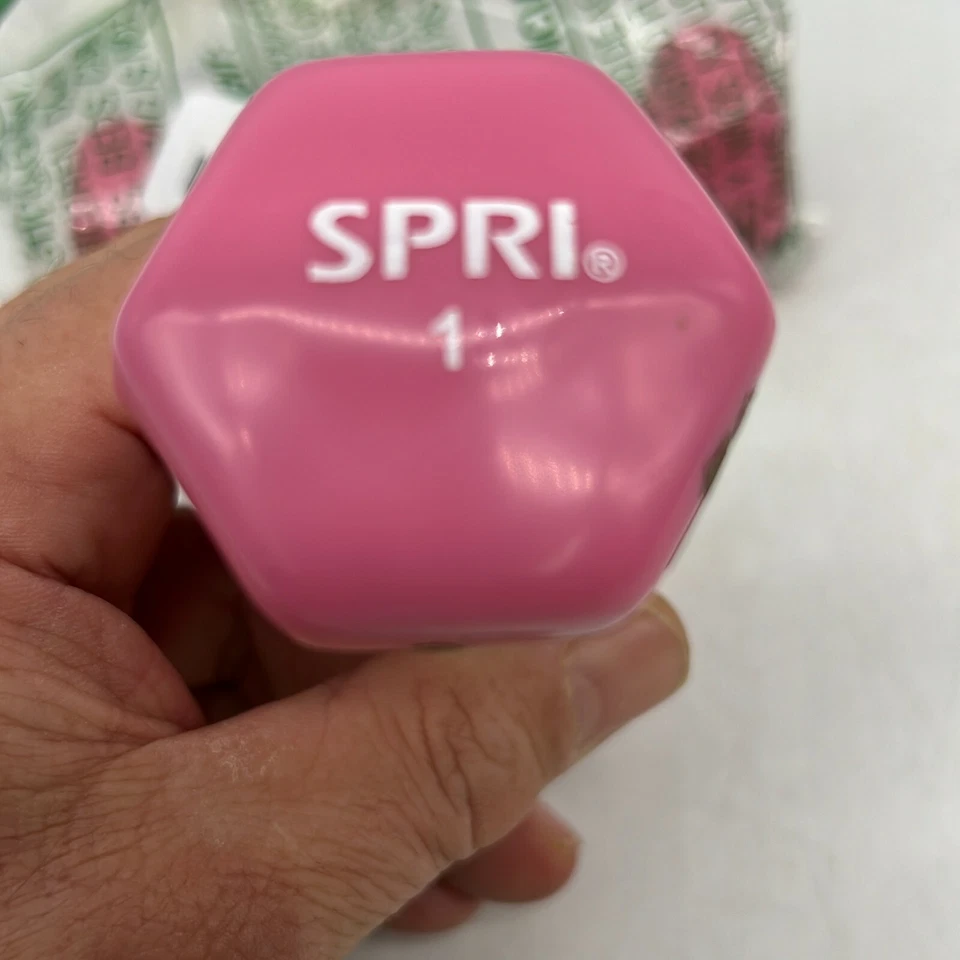 Набор из 2 розовых гантелей SPRI с виниловым покрытием для упражнений и фитнеса 1 лБ для тренажерного зала - Изображение 3 из 4