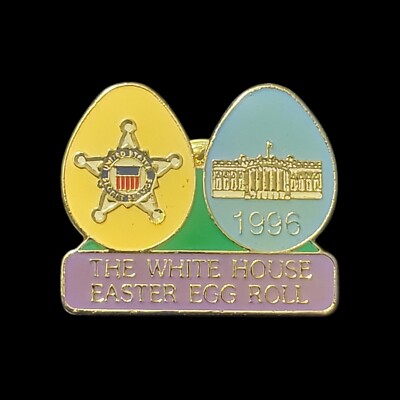 Vintage 1996 Secret Service The White House Easter Egg Roll Lapel Tie Hat Pin