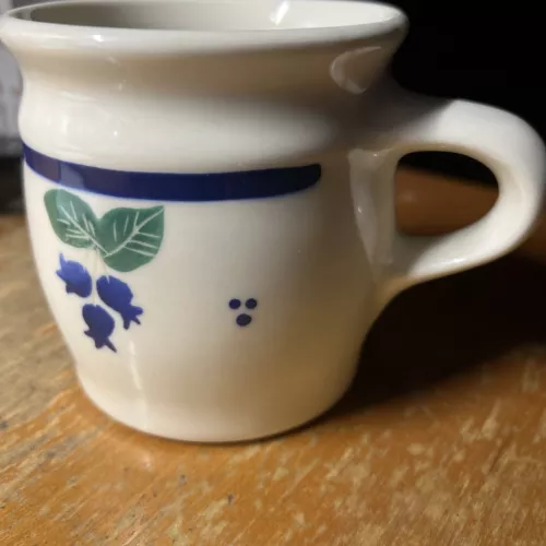 Vintage Hartstone Pottery Handled Blueberry Mug Farm House Style