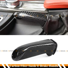 FOR BMW E90 E92 F30 F32 F80 F82 REAL CARBON FIBER SUEDE E BRAKE HANDLE HANDBRAKE