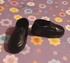 Vintage Barbie Ken Shoes Black Shiny Platform Loafers