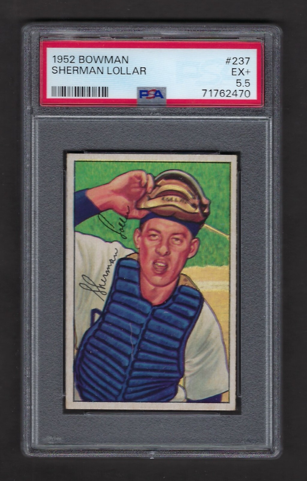 1952 Bowman baseball White Sox Sherman Lollar high #237, PSA 5 EX nice centering