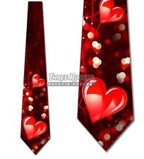 Valentine's Day Ties Mens Holiday Hearts Necktie Red Tie