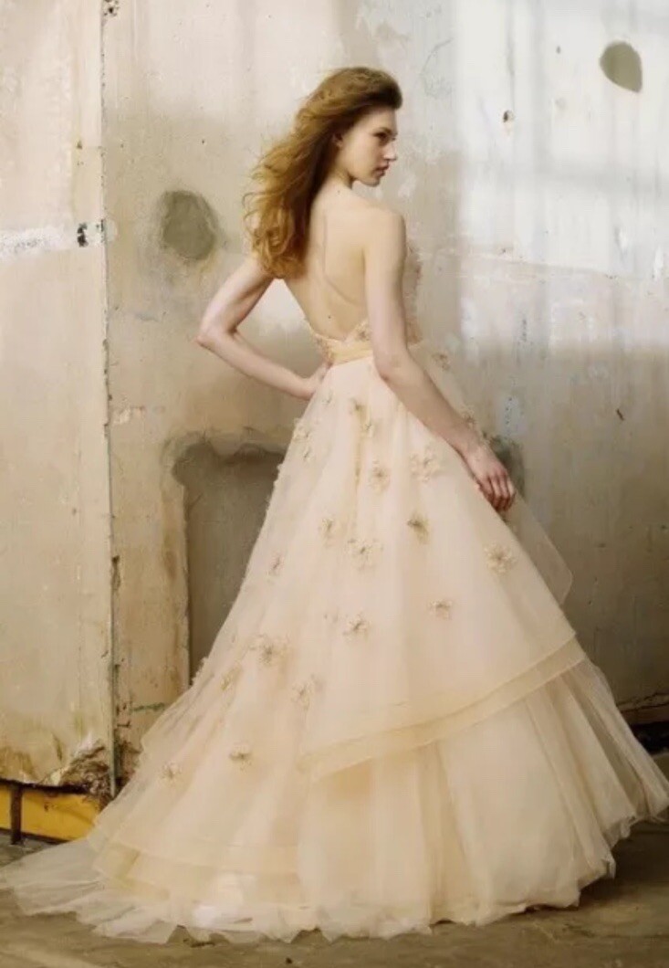 WTOO Olivia Blush Bridal Wedding Gown Dress w/ Custom Veil & Straps Size 4  | eBay