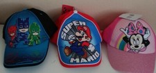 3 Assorted Caps Super Mario, PJ Mask, Minnie Mouse, hats new