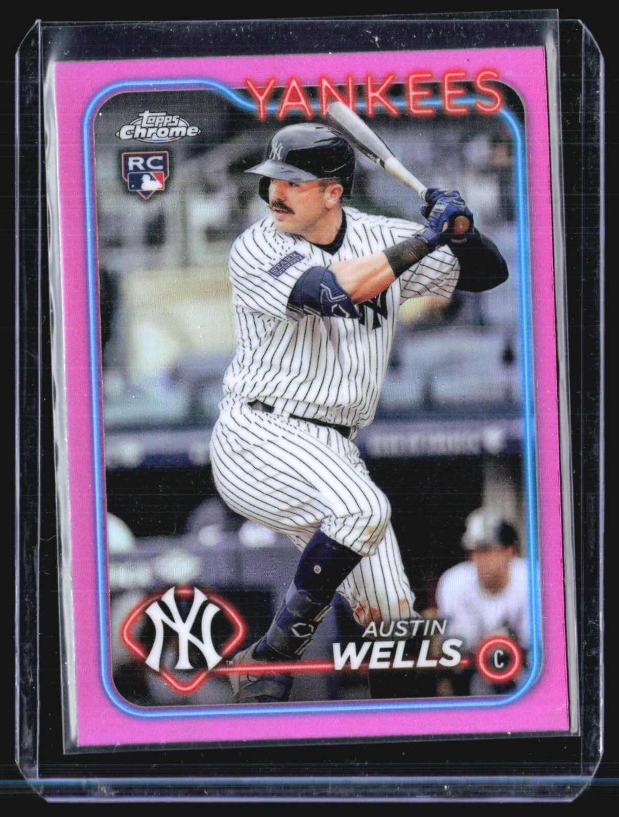2024 Topps Chrome - #281 Austin Wells (RC) Magenta Refractor