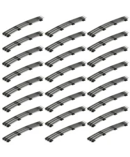 Case of 24 O GAUGE O-72 Curve High Tensile Tubular Steel Track - NEW
