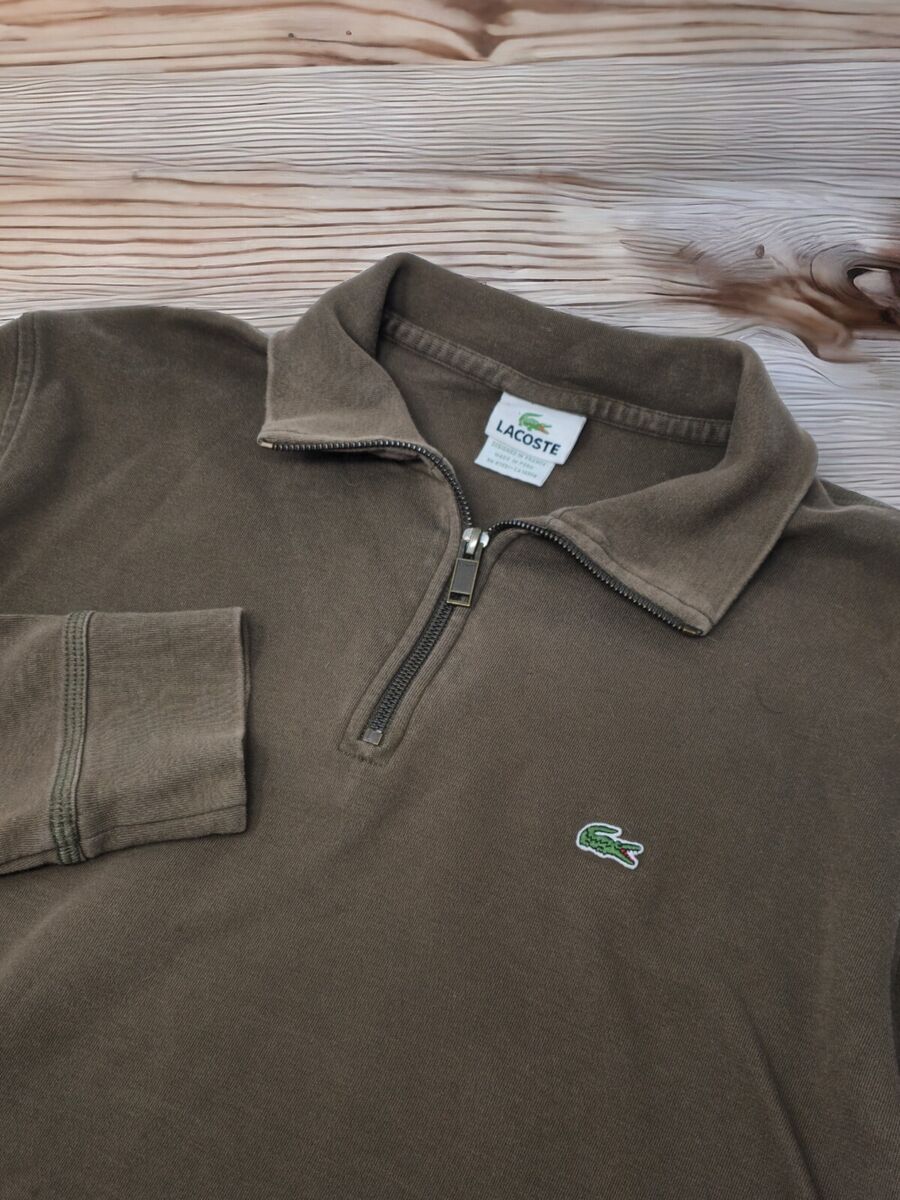 Lacoste Polo Shirt Brown Long Sleeve Waist Pockets Devanlay Lacoste Polo Shirt Brown Long Sleeve Waist Pockets Devanlay