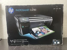 HP Photosmart C4780 All-in-One Print Inkjet Wireless Photo Printer Black “New!”